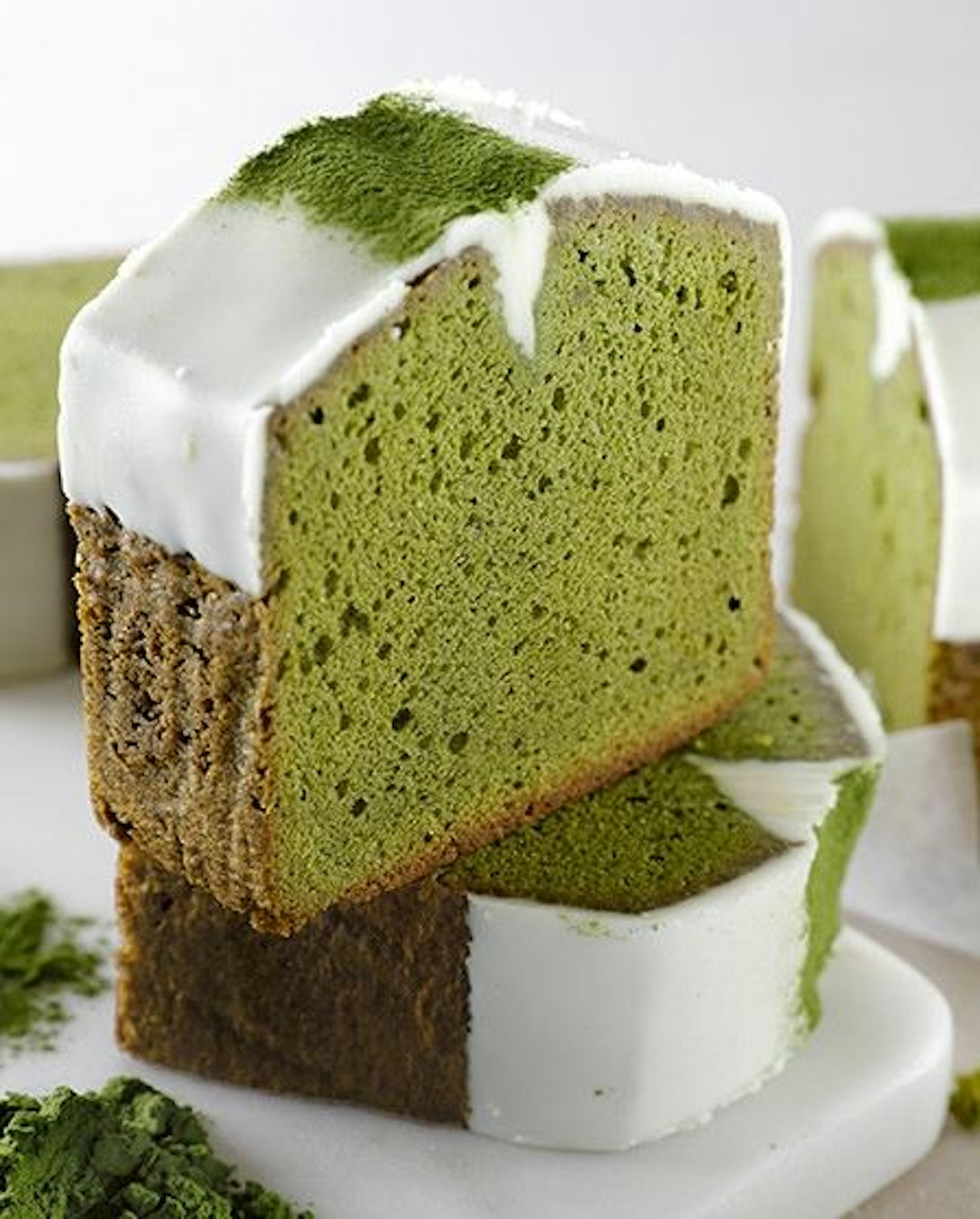 抹茶の風味が広がるふわふわのケーキ、絶品です。