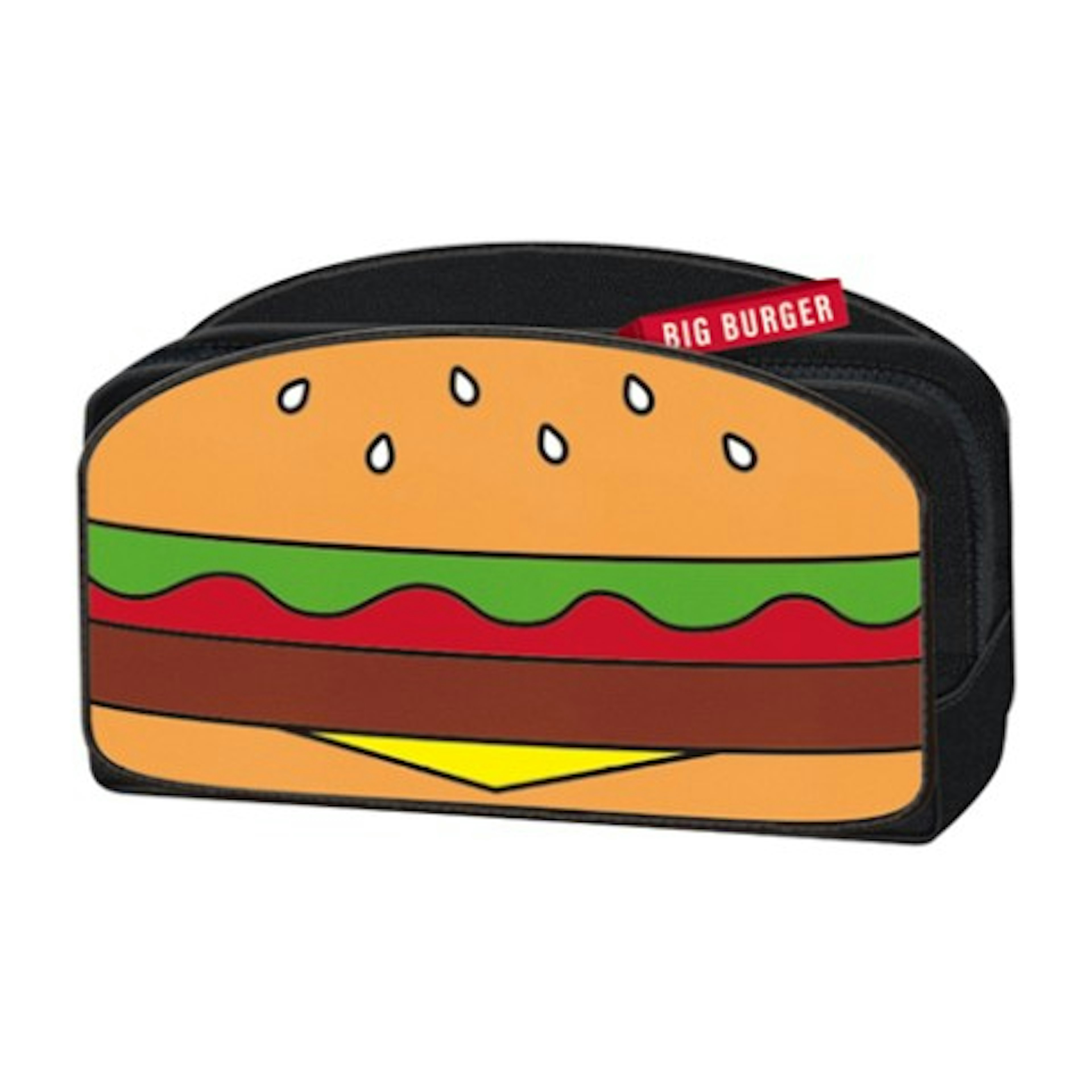 ハンバーガー柄のユニークな文房具ポーチ